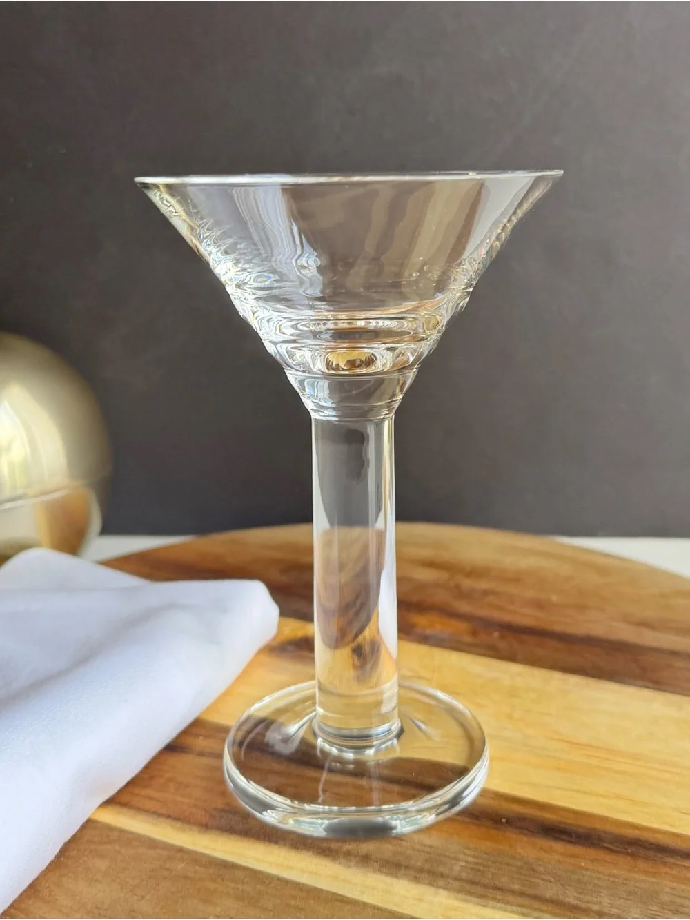 Crate & Barrel Crystal Thick Stem Martini Cocktail Glass